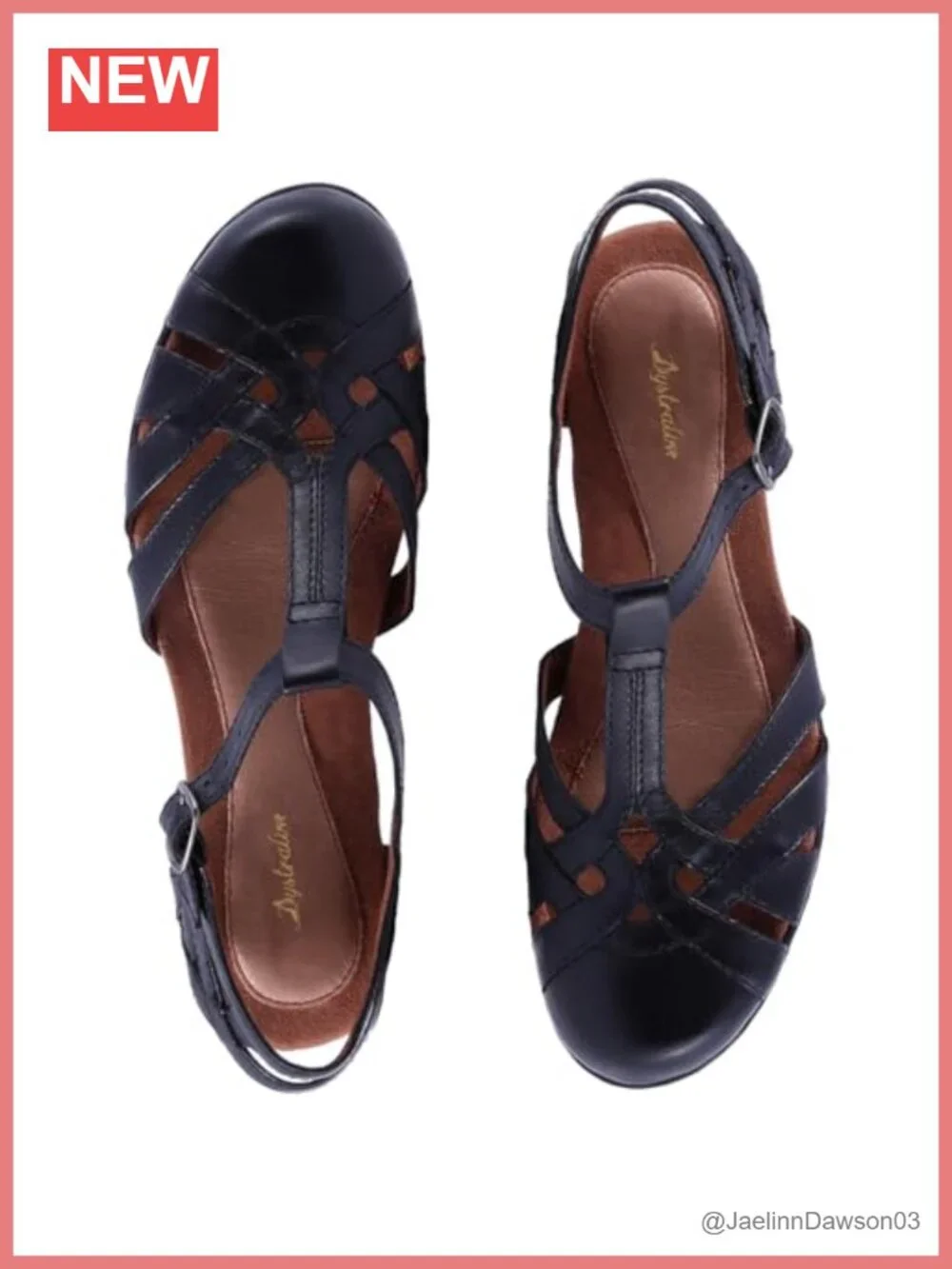 Vintage Low Heel Caged Sandals Round Closed Toe Ankle T-Strap Mary Jane Block
